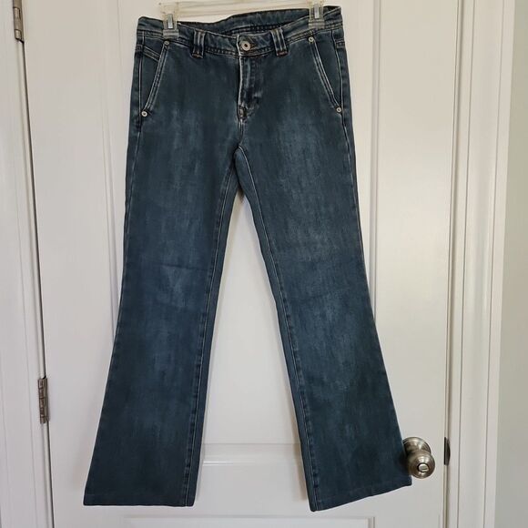LACOSTE Womens Jeans BLUE DENIM 5 Pocket SIZE 8, EUR 38 Preppy Regency Retro - Picture 1 of 9